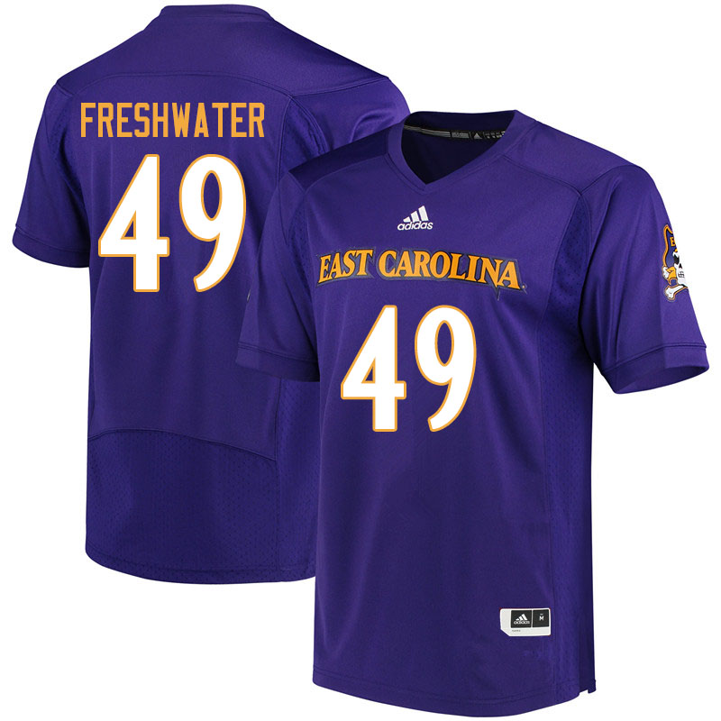 Men #49 Traveon Freshwater ECU Pirates College Football Jerseys Sale-Purple